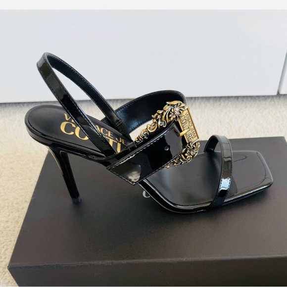 Versace Shoes - Versace Authentic Black and Gold Heels